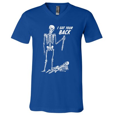 I Got Your Back Halloween Skeleton V-Neck T-Shirt