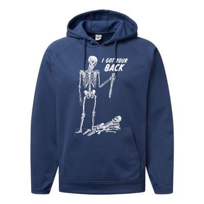 I Got Your Back Halloween Skeleton Performance Fleece Hoodie