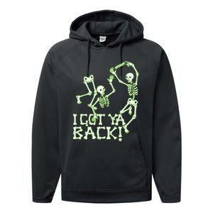 I Got Ya Back Skeleton Glowing In The Dark Performance Fleece Hoodie