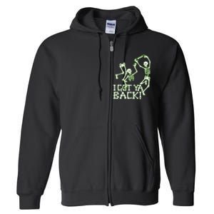 I Got Ya Back Skeleton Glowing In The Dark Full Zip Hoodie