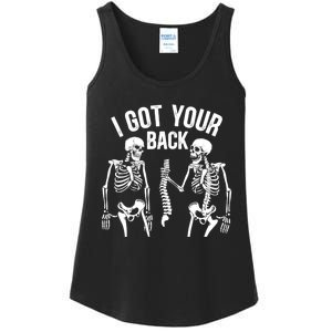 I Got Your Back Funny Skeleton Spine Halloween Costume Ladies Essential Tank