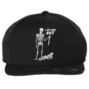 I Got Your Back Halloween Skeleton Skull Sarcastic Wool Snapback Cap