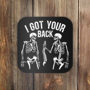 I Got Your Back Funny Skeleton Spine Halloween Costume Coaster