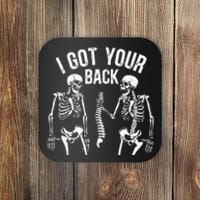 I Got Your Back Funny Skeleton Spine Halloween Costume Coaster