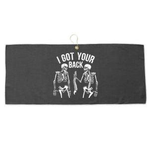 I Got Your Back Funny Skeleton Spine Halloween Costume Large Microfiber Waffle Golf Towel