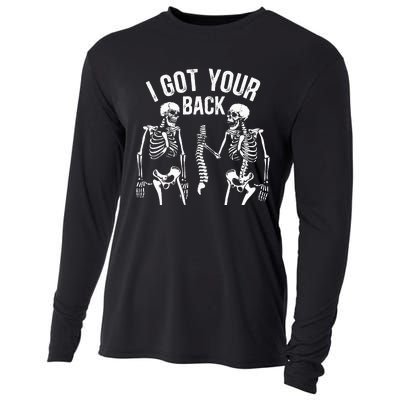 I Got Your Back Funny Skeleton Spine Halloween Costume Cooling Performance Long Sleeve Crew