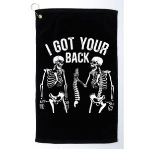 I Got Your Back Funny Skeleton Spine Halloween Costume Platinum Collection Golf Towel