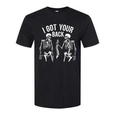 I Got Your Back Funny Skeleton Spine Halloween Costume Softstyle CVC T-Shirt