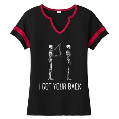 I Got Your Back Funny Skeleton Ladies Halftime Notch Neck Tee