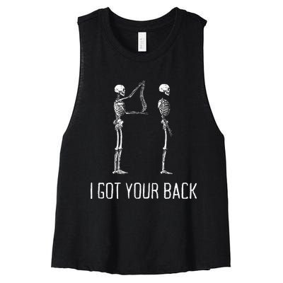 I Got Your Back Funny Skeleton Women's Racerback Cropped Tank