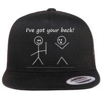 I Got Your Back Stick Figure Graphic Friendship Sarcastic Flat Bill Trucker Hat