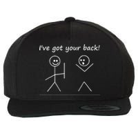 I Got Your Back Stick Figure Graphic Friendship Sarcastic Wool Snapback Cap