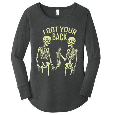 I Got Your Back Halloween Skeleton Skull Sarcastic Women's Perfect Tri Tunic Long Sleeve Shirt