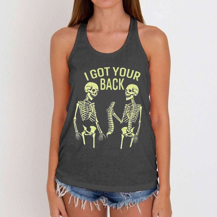 I Got Your Back Halloween Skeleton Skull Sarcastic Women's Knotted Racerback Tank