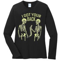 I Got Your Back Halloween Skeleton Skull Sarcastic Ladies Long Sleeve Shirt