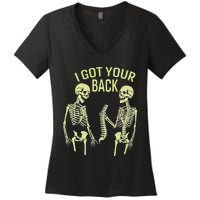 I Got Your Back Halloween Skeleton Skull Sarcastic Women's V-Neck T-Shirt