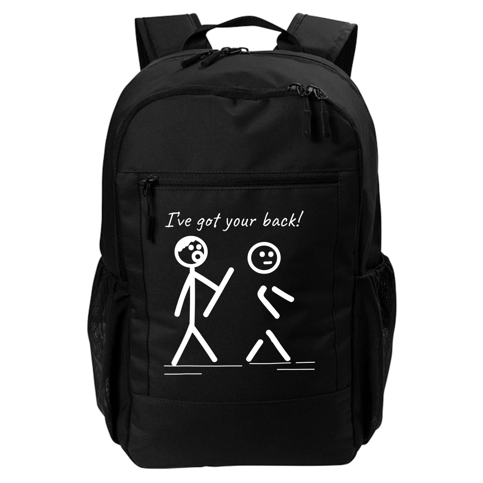 I Got Your Back Stick Figure Friendship Sarcasm Teens Funny Backpack