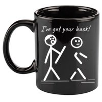 I Got Your Back Stick Figure Friendship Sarcasm Teens Funny 11oz C Handle Ceramic Mug