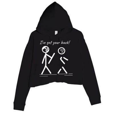 I Got Your Back Stick Figure Friendship Sarcasm Teens Funny Crop Fleece Hoodie