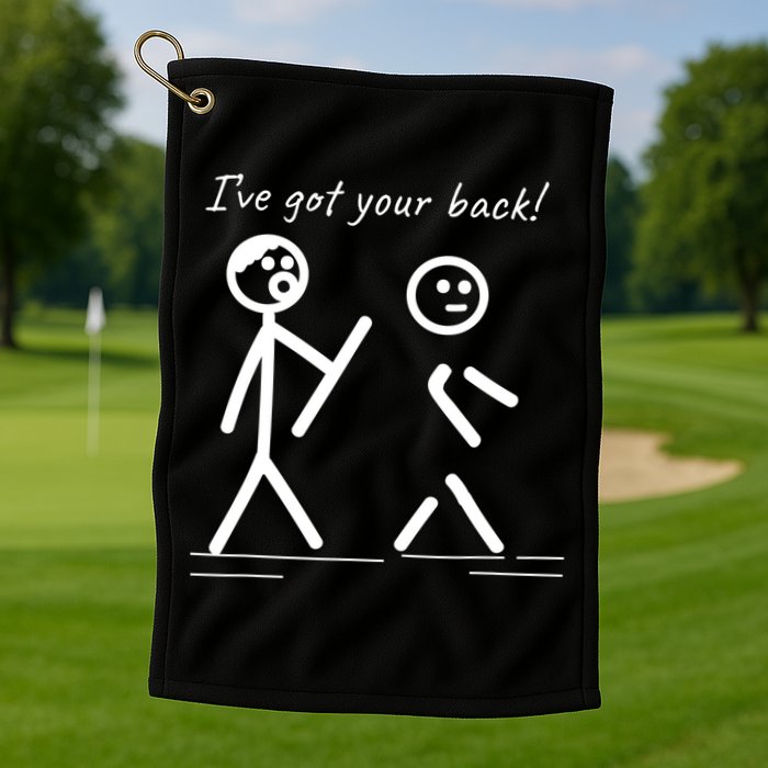 I Got Your Back Stick Figure Friendship Sarcasm Teens Funny Golf Towel