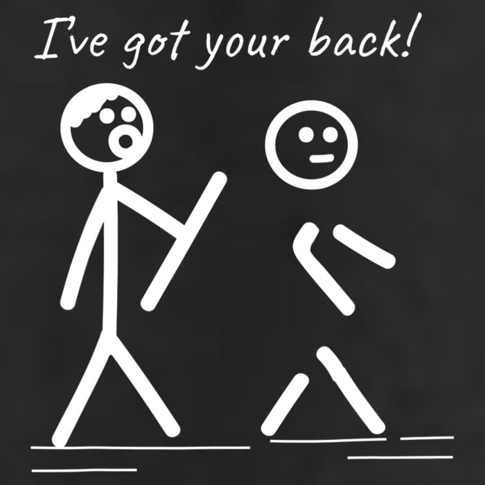 I Got Your Back Stick Figure Friendship Sarcasm Teens Funny Golf Towel