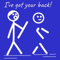 I Got Your Back Stick Figure Friendship Sarcasm Teens Funny Long Sleeve Shirt
