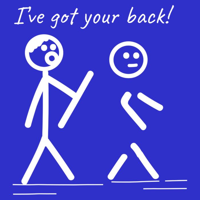 I Got Your Back Stick Figure Friendship Sarcasm Teens Funny Long Sleeve Shirt