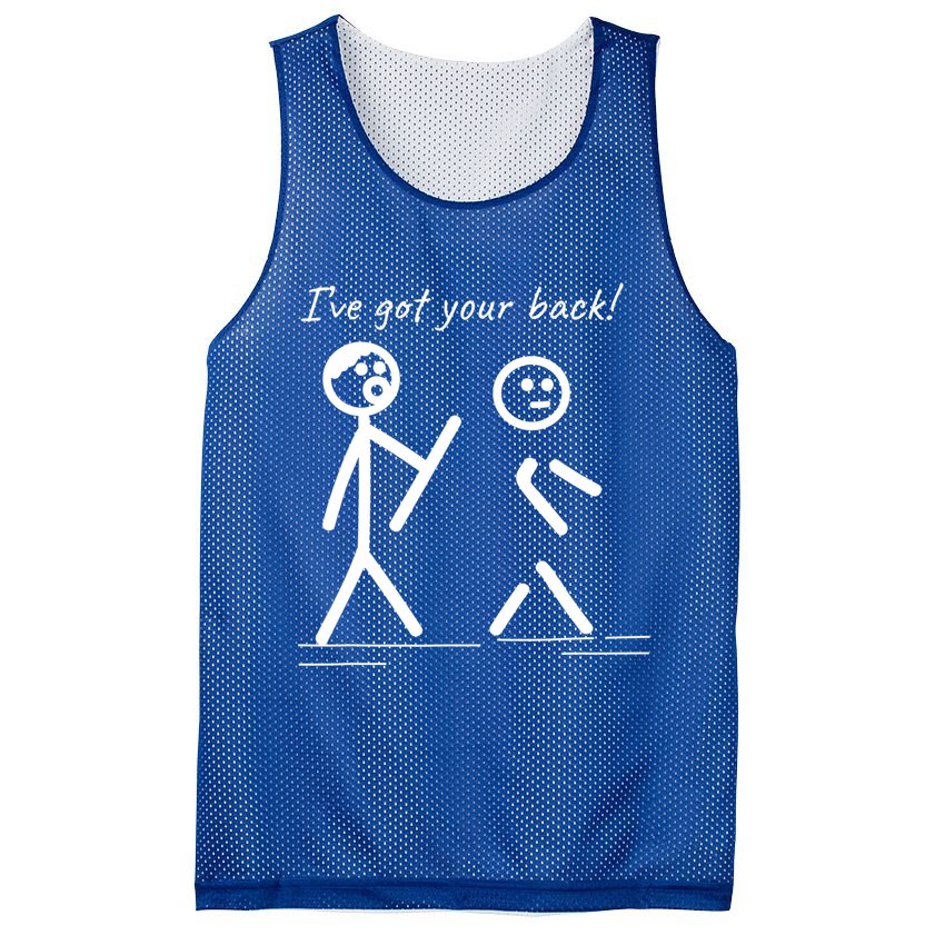 I Got Your Back Stick Figure Friendship Sarcasm Teens Funny Mesh Reversible Basketball Jersey Tank