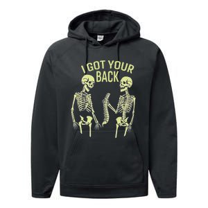 I Got Your Back Halloween Skeleton Skull Sarcastic Performance Fleece Hoodie