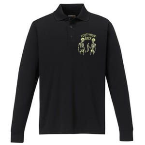 I Got Your Back Halloween Skeleton Skull Sarcastic Performance Long Sleeve Polo