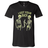 I Got Your Back Halloween Skeleton Skull Sarcastic V-Neck T-Shirt