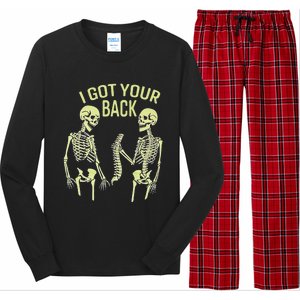 I Got Your Back Halloween Skeleton Skull Sarcastic Long Sleeve Pajama Set