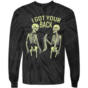 I Got Your Back Halloween Skeleton Skull Sarcastic Tie-Dye Long Sleeve Shirt