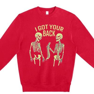 I Got Your Back Halloween Skeleton Skull Sarcastic Premium Crewneck Sweatshirt