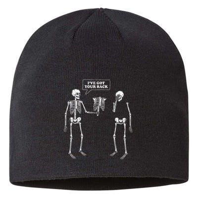 IVe Got Your Back Funny Skeleton Pun Sustainable Beanie