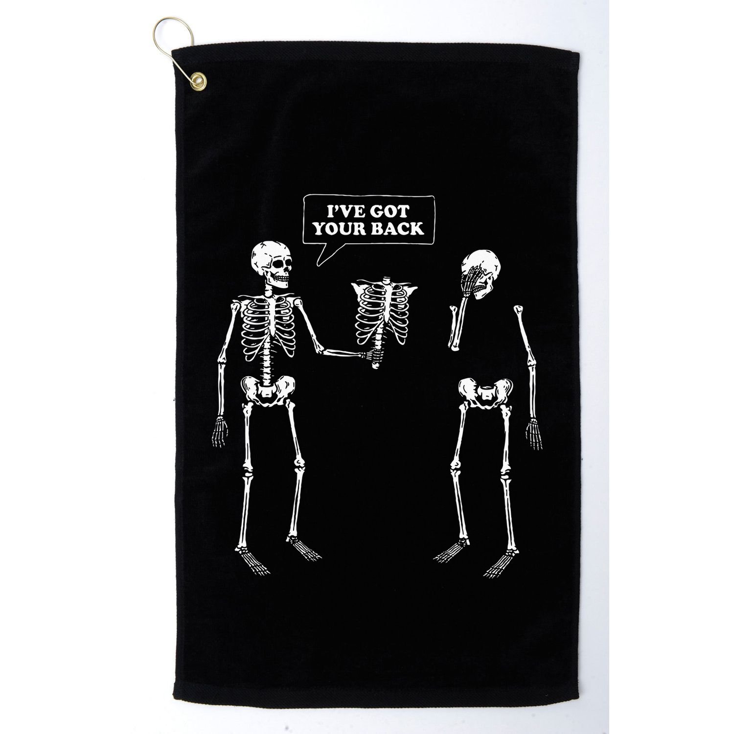 IVe Got Your Back Funny Skeleton Pun Golf Towel