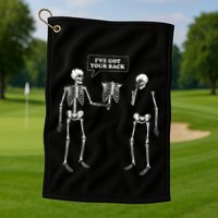 IVe Got Your Back Funny Skeleton Pun Golf Towel
