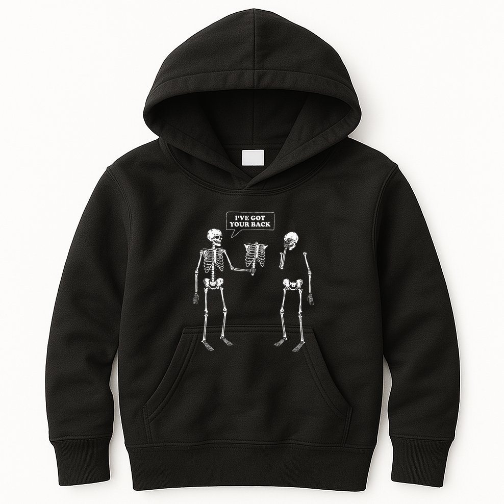 IVe Got Your Back Funny Skeleton Pun Kids Hoodie