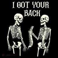 I Got Your Back Skeleton Flat Bill Trucker Hat