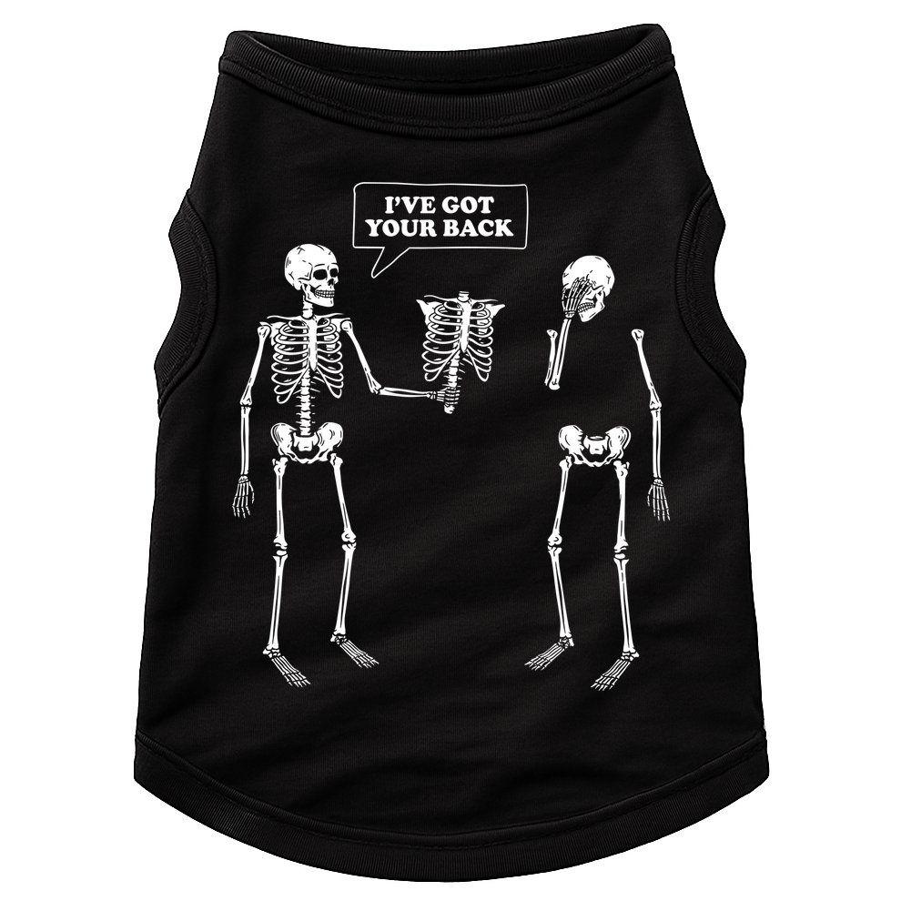 Ive Got Your Back Funny Skeleton Pun Doggie Tank