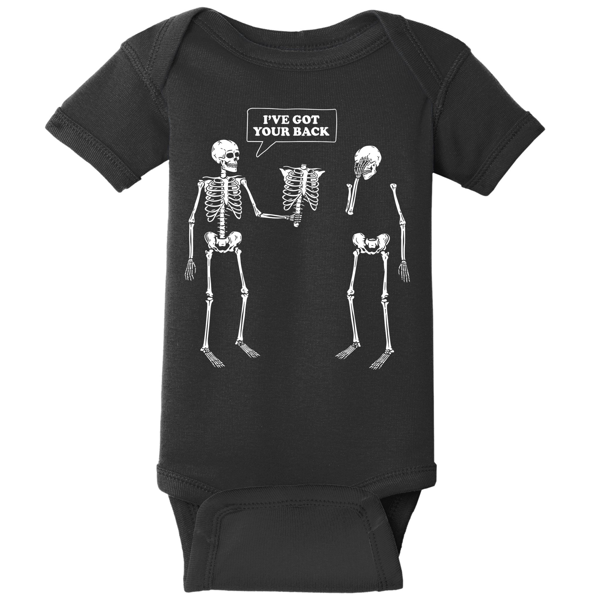 Ive Got Your Back Funny Skeleton Pun Baby Bodysuit