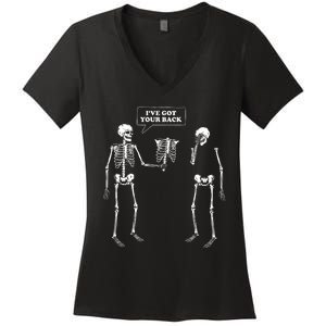 Ive Got Your Back Funny Skeleton Pun Women's V-Neck T-Shirt