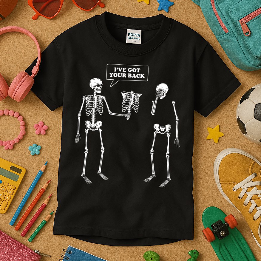Ive Got Your Back Funny Skeleton Pun Kids T-Shirt