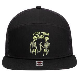 I Got Your Back Halloween Skeleton Skull Sarcastic 7 Panel Mesh Trucker Snapback Hat