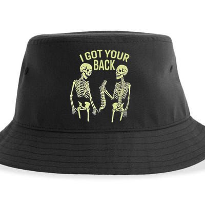 I Got Your Back Halloween Skeleton Skull Sarcastic Sustainable Bucket Hat