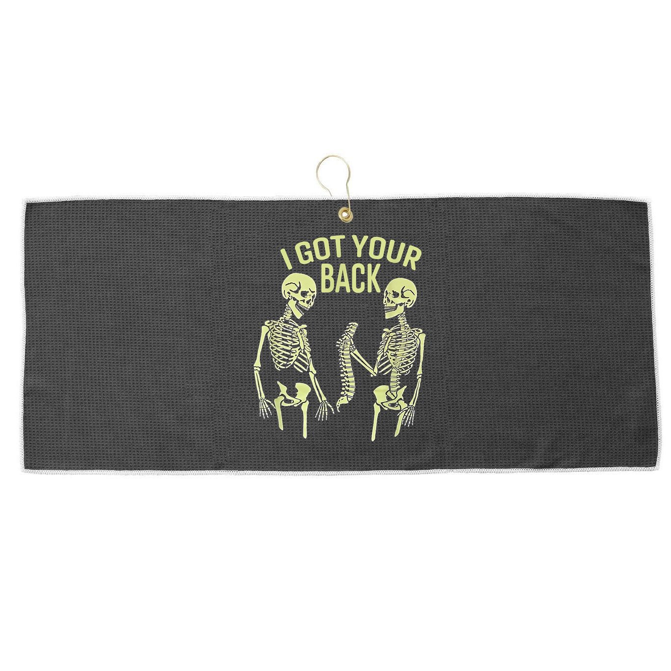 I Got Your Back Halloween Skeleton Skull Sarcastic Large Microfiber Waffle Golf Towel