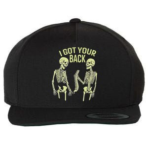 I Got Your Back Halloween Skeleton Skull Sarcastic Wool Snapback Cap