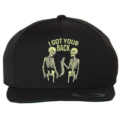 I Got Your Back Halloween Skeleton Skull Sarcastic Wool Snapback Cap