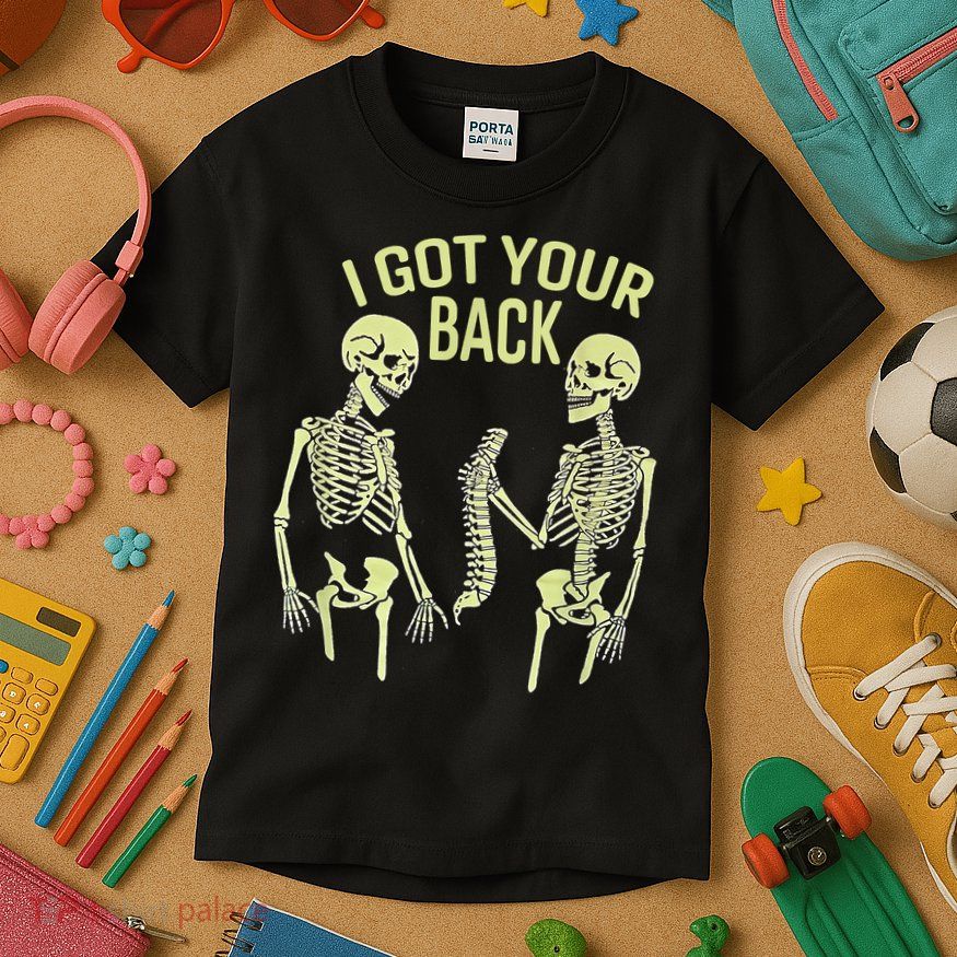 I Got Your Back Halloween Skeleton Skull Sarcastic Kids T-Shirt