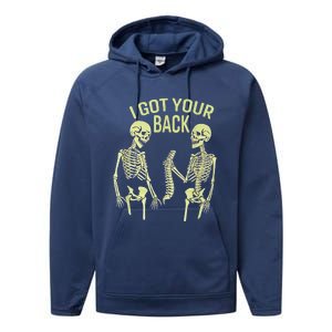 I Got Your Back Halloween Skeleton Skull Sarcastic Performance Fleece Hoodie